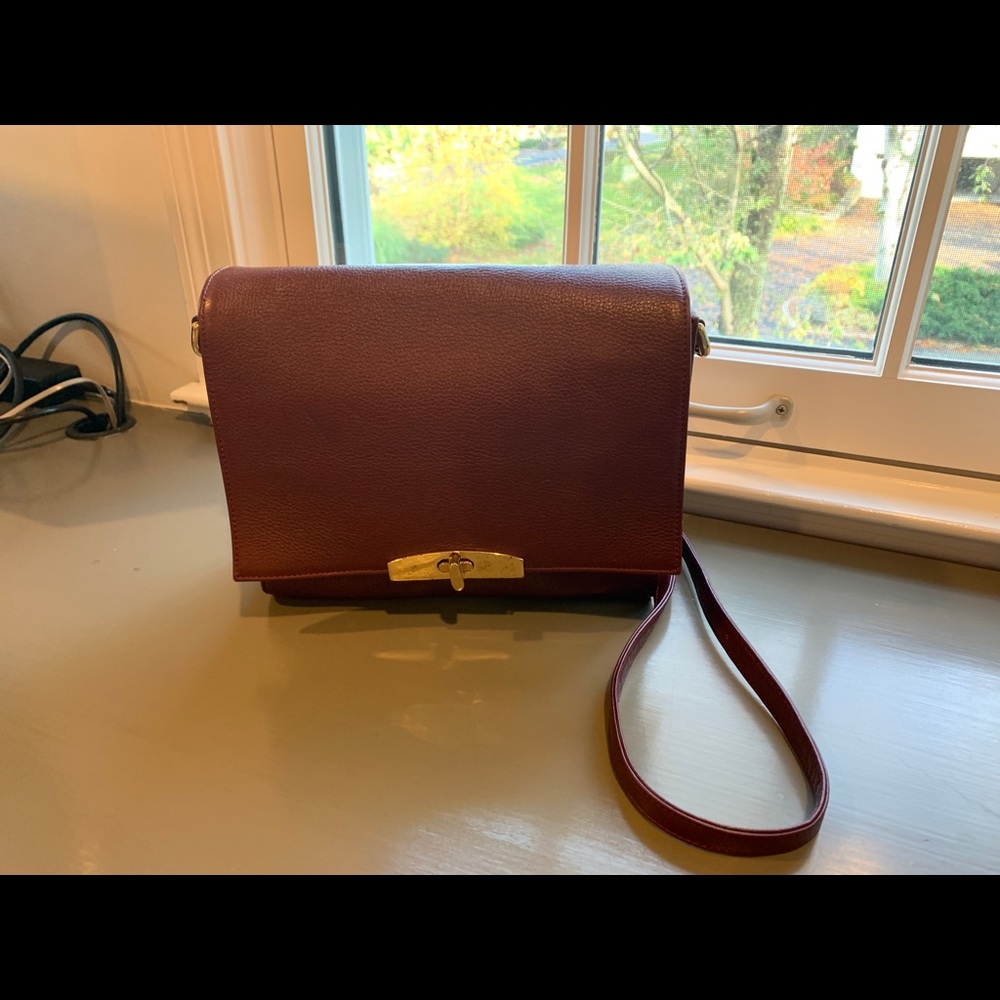 Cuyana Burgundy Shoulder Bag